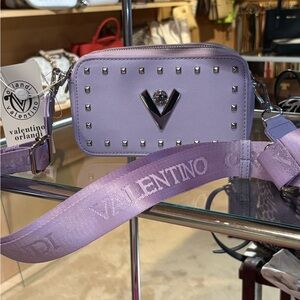 Valentino Orlandi Lavender Studded Crossbody Bag